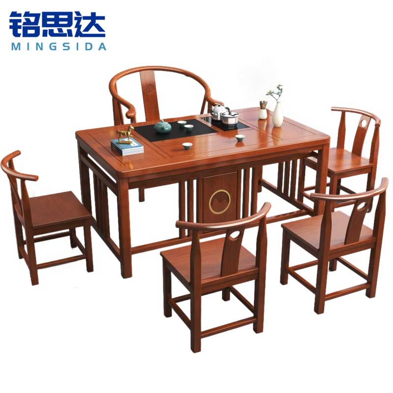 铭思达茶桌1.4米5椅套高清大图