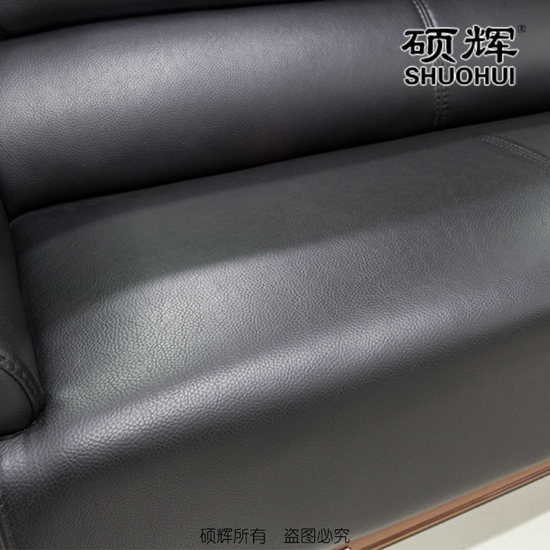 [硕辉]SH-B单人沙发 牛皮实木单人位沙发