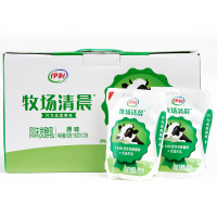 伊利酸奶袋装牧场清晨早餐浓缩原味益生菌儿童酸奶180g12袋整箱