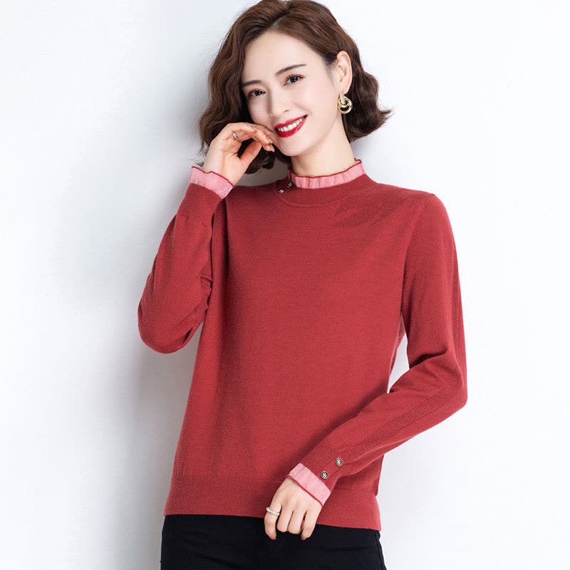 免费试穿 2024春秋季新款圆领羊绒衫女套头山羊绒针织衫羊毛衫打底毛衣专柜正品品牌羊绒衫女漂亮针织衫女士毛衣图片