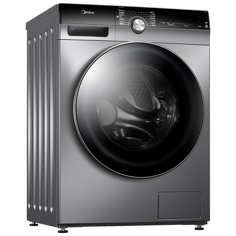美的 (Midea) MD100K1 10公斤变频滚筒洗衣机全自动 蒸汽烘干 银色