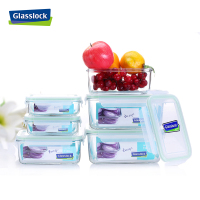 三光云彩(GLASSLOCK)韩国进口钢化玻璃保鲜盒六件套(1900+1100+400ml)*2礼盒套装微波炉加热饭盒