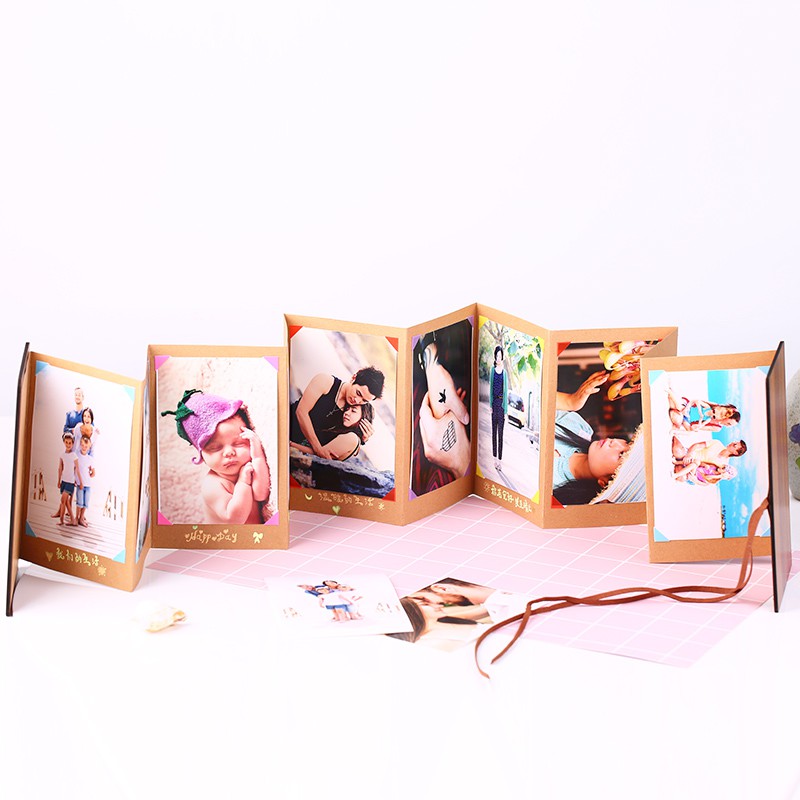 diy手工相册手风琴创意5寸相册本纪念册折页折叠粘贴式生日品 三维工匠 青春 10页20面高清大图