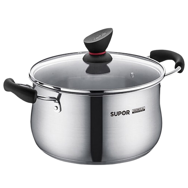 苏泊尔汤锅20cm小红圈不锈钢加厚汤锅明火电磁炉通用ST20Z1