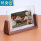 敬平现代简约胡桃木榉木相框摆台照片678寸亚克力实木透明框架像架子 黑胡桃-竖版 6寸[内径10.2*15.2cm]