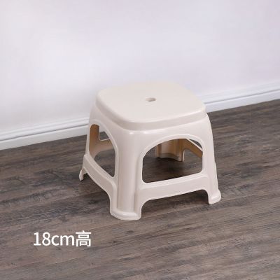 塑料凳子家用小凳子加厚胶凳小板凳客厅餐桌凳塑料椅子高登子矮凳 特价款卡其色(18.5cm高)