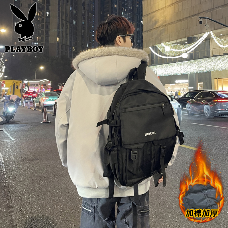 花花公子新款高品质冬季加棉加厚座山棉衣男港风潮流棉服高清大图