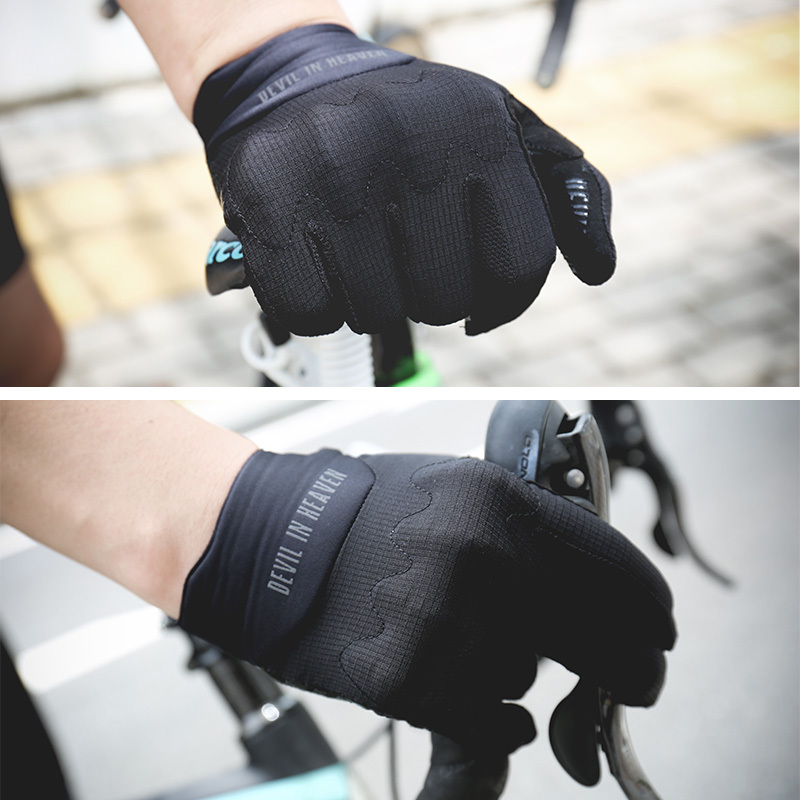 自行车手套男春夏季山地车长指防护自行车全指骑行手套
