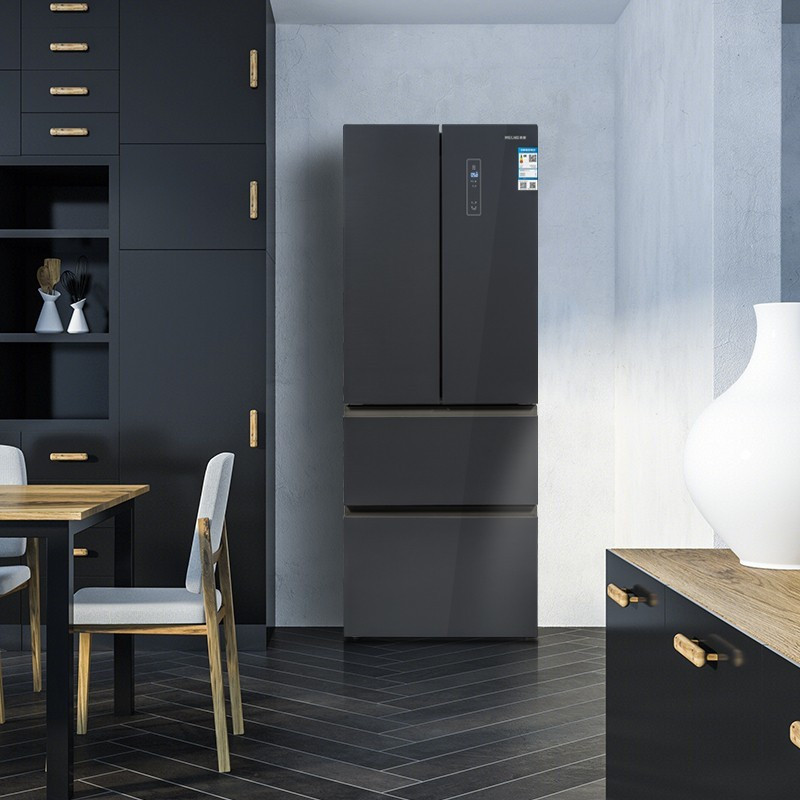 美菱多门冰箱bcd366wp9b366升法式多门01度变频净味保鲜冰箱烟幕蓝