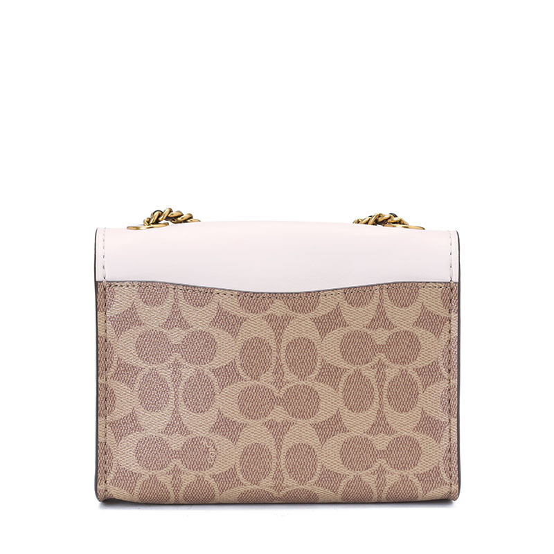 COACH 蔻驰 PARKER口盖包 老花拼皮金扣34256 PVC/牛皮革