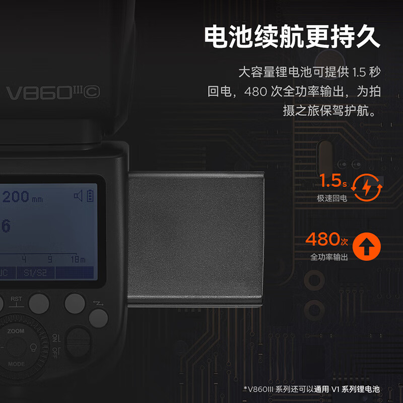 神牛V860III三代热靴机顶闪光灯户外便携婚礼摄影灯高速同步TTL锂电池[V860III+X3引闪器]富士版高清大图