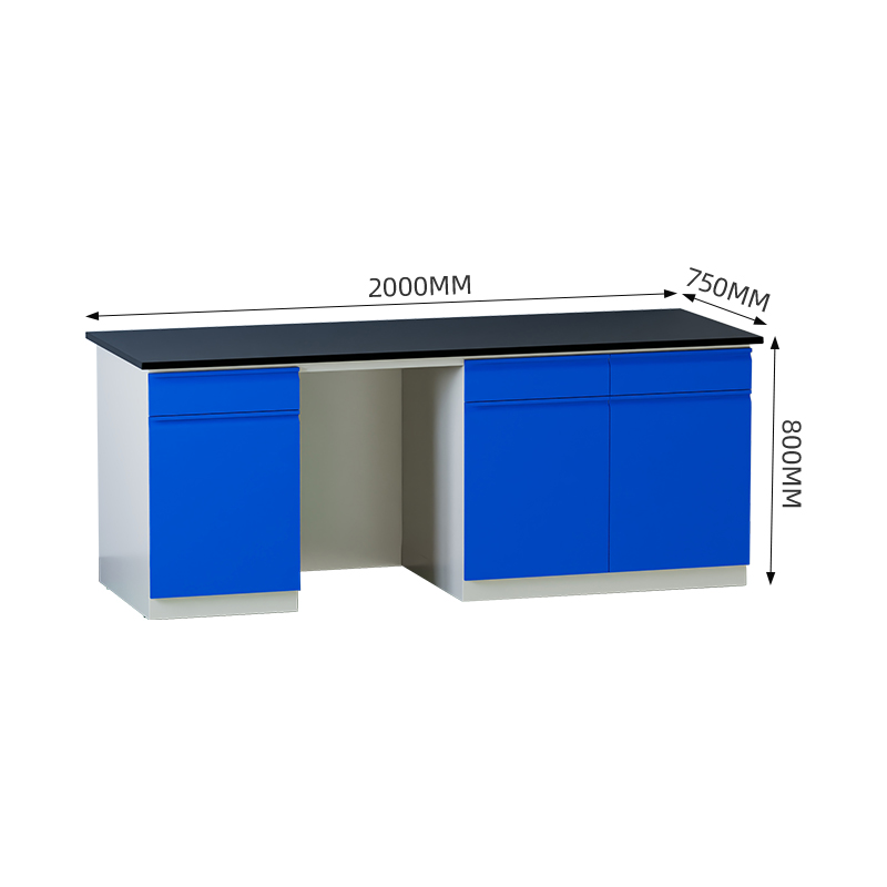 臻远 ZY5052710 实验台实验室 工作台实验桌操作台 全钢深蓝2米边台高清大图