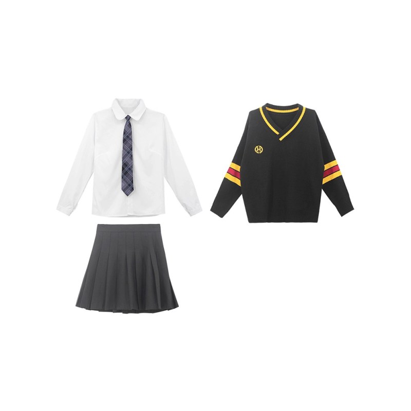 艳如飞秋装学院风日系甜美小矮个子jk制服套装裙子毛衣衬衫学生装全套套装