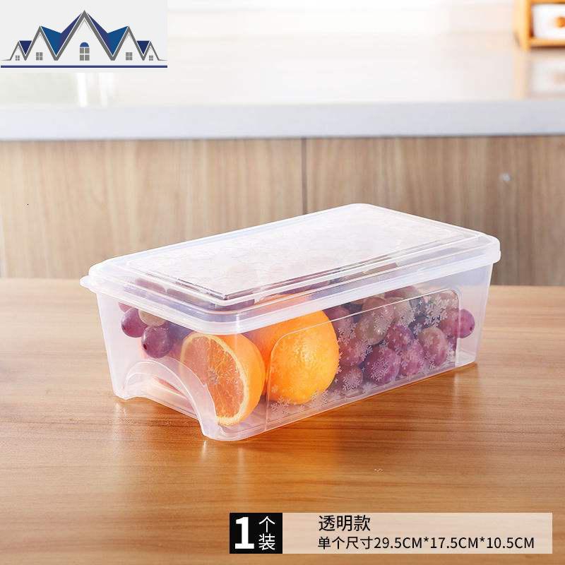 冰箱收纳盒抽屉式保鲜盒食品盒冷冻盒厨房宿舍家用保鲜塑料储物盒_9_532_182 透明色2个装
