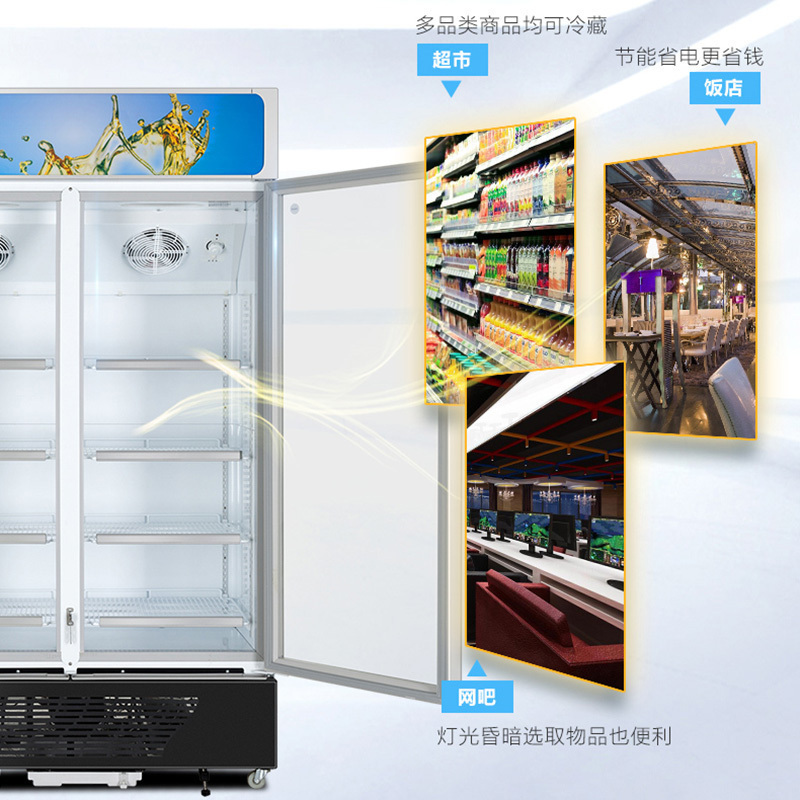 海尔(Haier)SC-650HS冰柜 624升 立式商用保鲜冷藏冰柜 双门展示冷柜 啤酒饮料柜 大容量陈列柜