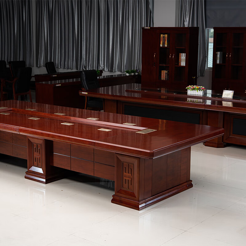 麦格尚会议桌h1390大型长条会议桌长桌9m会议台办公家具培训长条桌