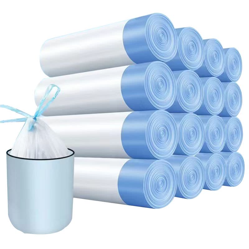 抽绳垃圾袋1卷20只 家用手提式垃圾袋大号厨房自动收口宿舍用塑料垃圾袋图片