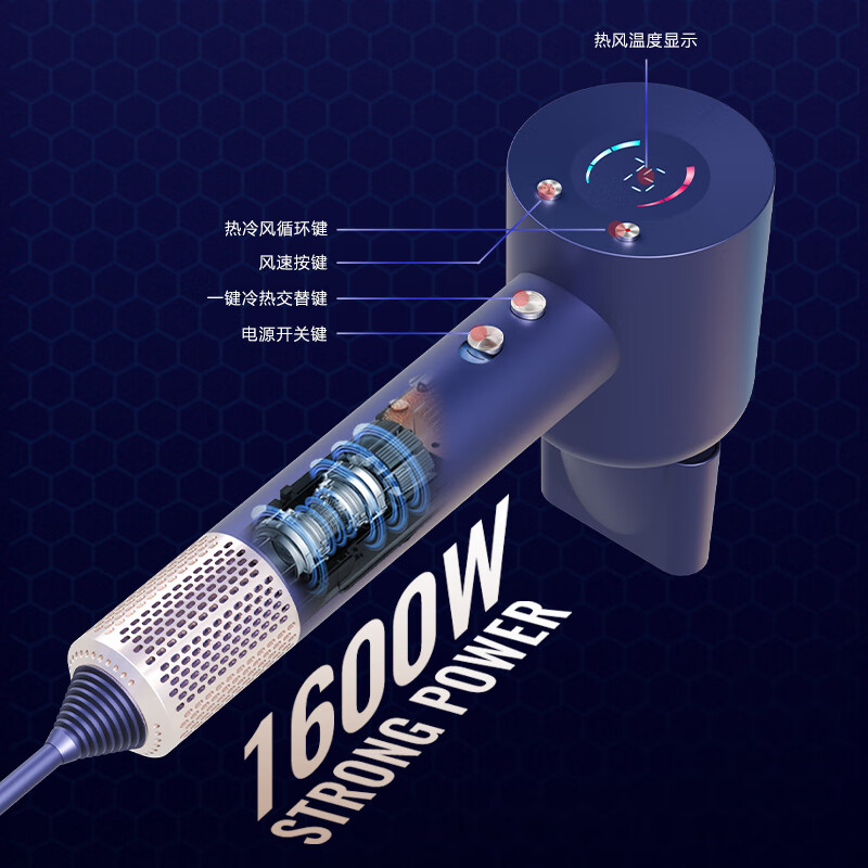 杜邦(DUPONT) DUPONT 高速恒温负离子吹风机 PCH-KY1601 11 万转大吸力速干护发高清大图