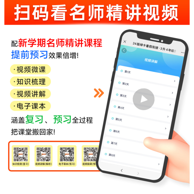 [二升三]数学-人教版 小学通用 [正版]2024绿卡小学暑假衔接一升二升三升四升五升六年级暑假作业语文数学预习复习提优