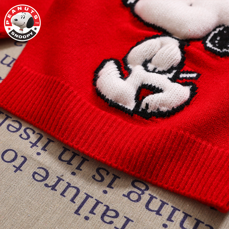 史努比(SNOOPY)儿童毛衣男女中小童素色印花毛衣DTY238186S