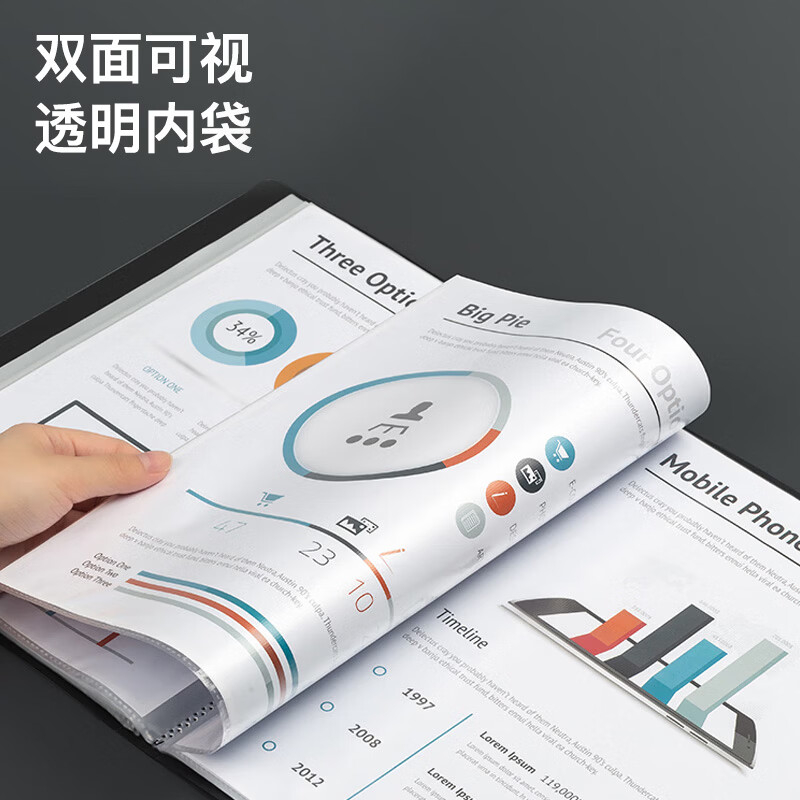 齐心 A6113 RAY资料册 A4 40袋 白高清大图