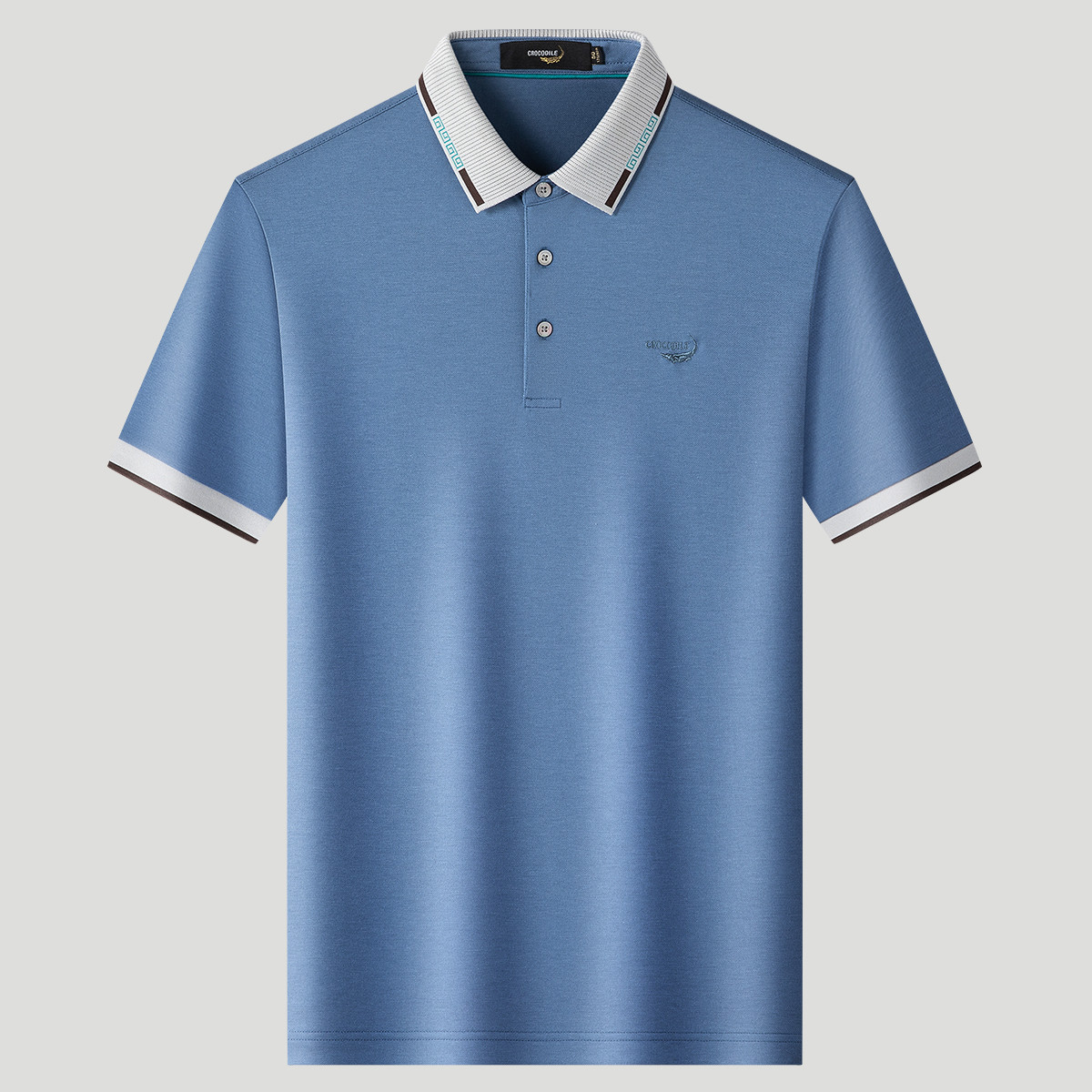 鳄鱼恤CROCODILE 夏季透气轻盈柔软短袖POLO衫男高清大图