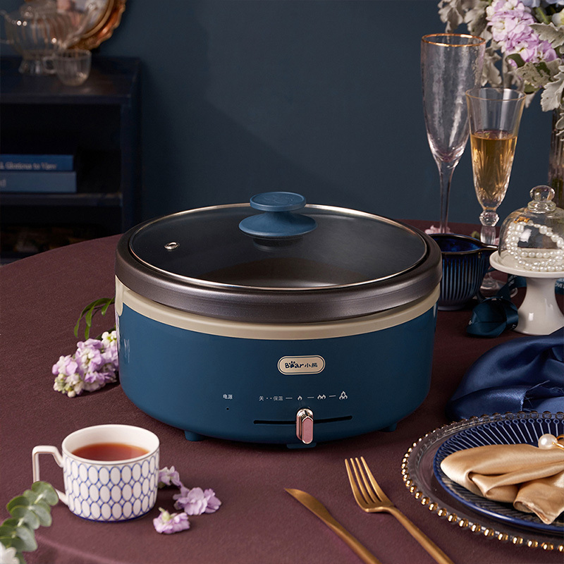 小熊bear电火锅分体式电煮锅多功能电热锅宿舍锅4l电炒锅多用途锅dhg
