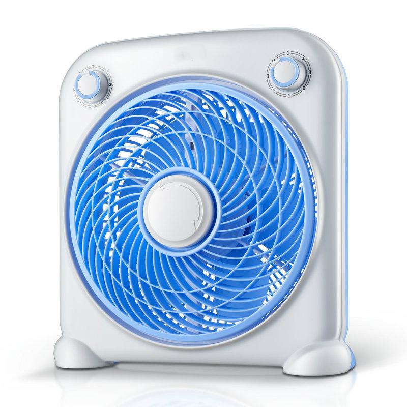 风扇250台时光旧巷式家用鸿运扇 电扇落地学生宿舍小转页扇台扇 蓝色