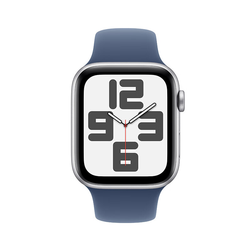 Apple Watch SE GPS款40毫米银色铝金属表壳丹宁色运动型表带S/M MXF13CH/B 银色