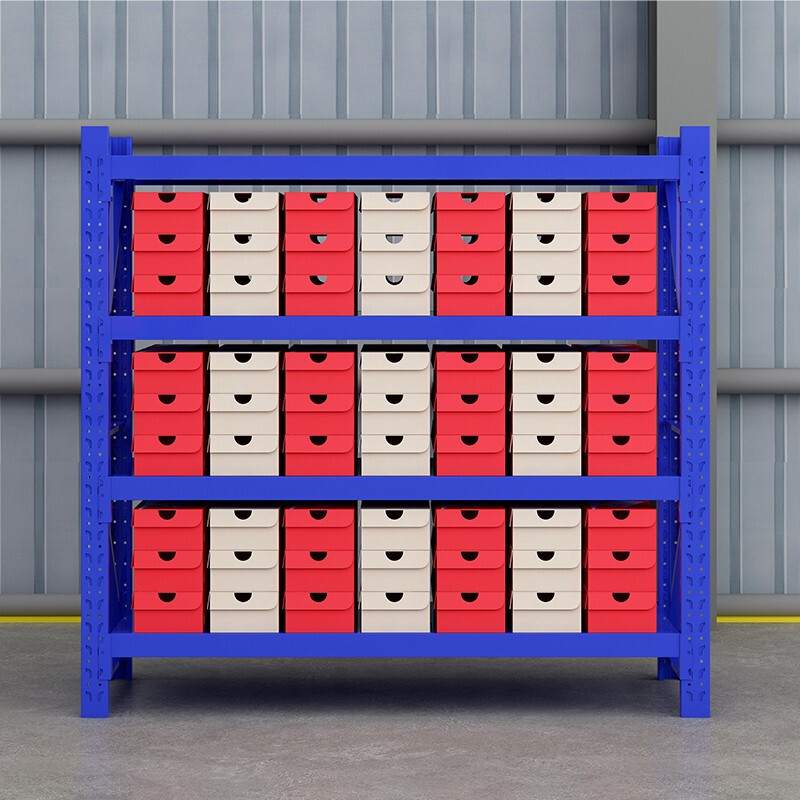 绵冠货架仓储仓库自由组合家用置物架中型库房多功能展示架铁架子 蓝色1500*600*2000mm四层 蓝色主架/单层200KG