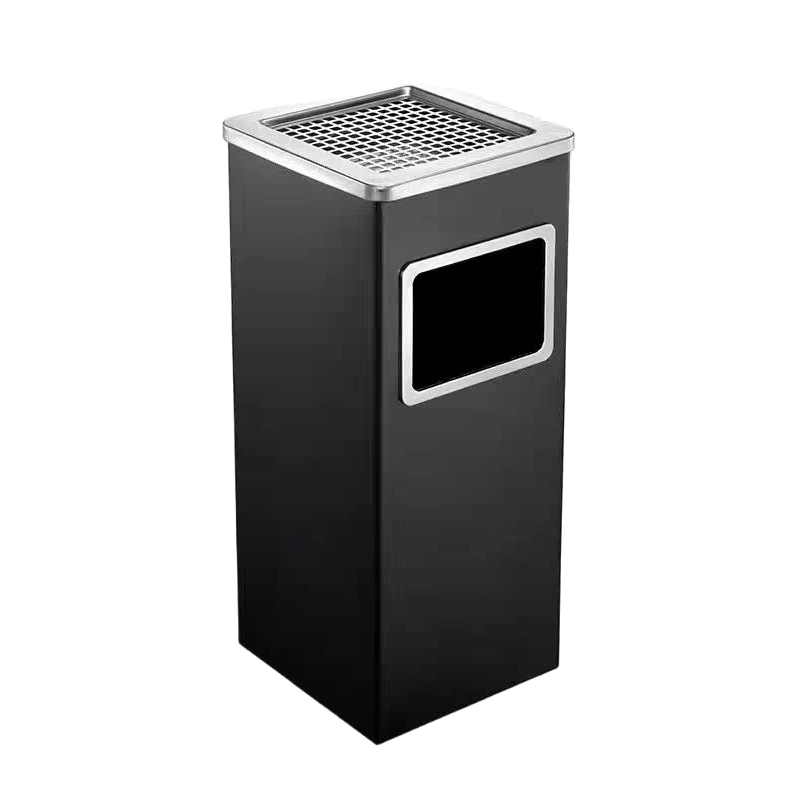 秦泰(Cqint) QTRASH-R 靠墙式烤漆垃圾桶 15L 黑色高清大图