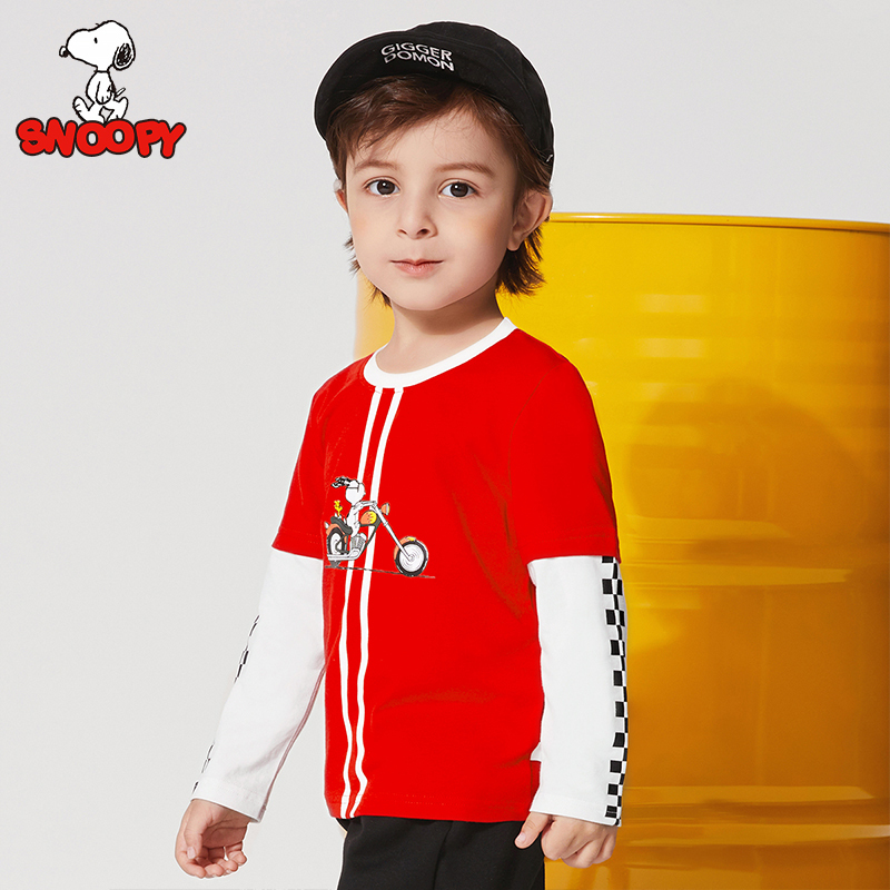 史努比snoopy童装儿童长袖t恤男童春秋新款上衣男孩外穿衣服