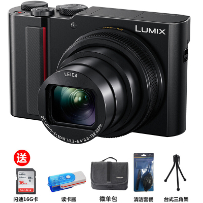 松下(Panasonic)ZS220 1英寸大底数码相机/卡片机 4K 黑 3英寸显示屏 2010万有效像素