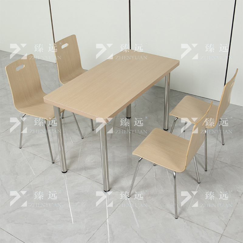 臻远 ZY4040833 餐桌椅组合学校食堂桌椅一桌四椅高清大图