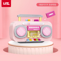 LOZ/俐智小颗粒积木拼装玩具益智成年立体拼插迷你粉色录音机女孩1120