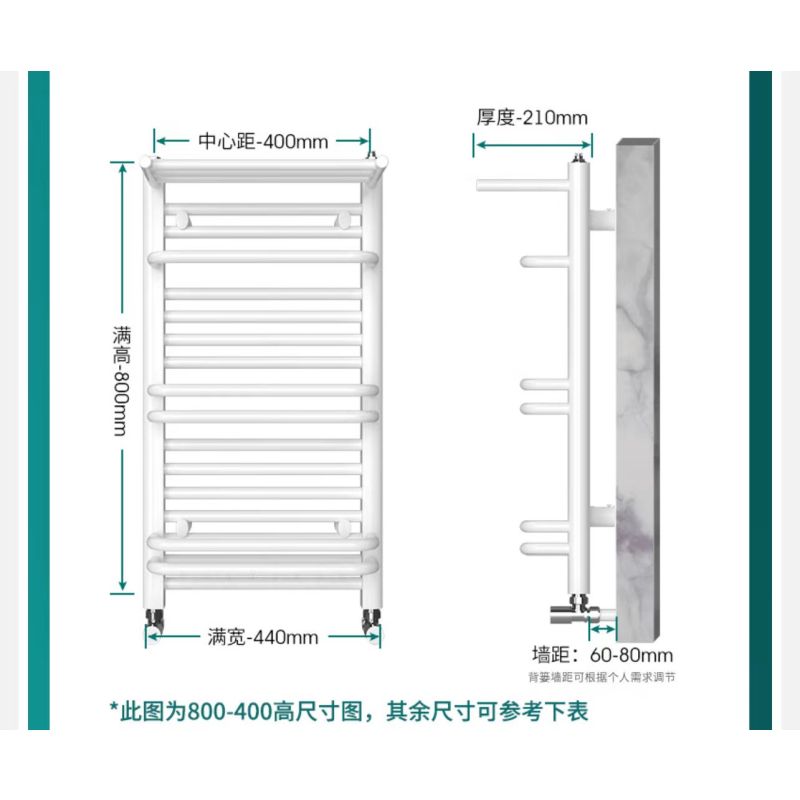 欧比亚 小背篓暖气片 散热器 钢制大户型款 白色 80*50cm 一个