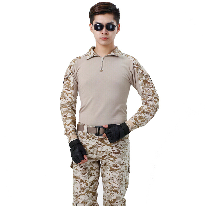 户外迷彩服套装男女青蛙服特种兵套服野战速干战术迷彩作训服弹性军装军迷服饰