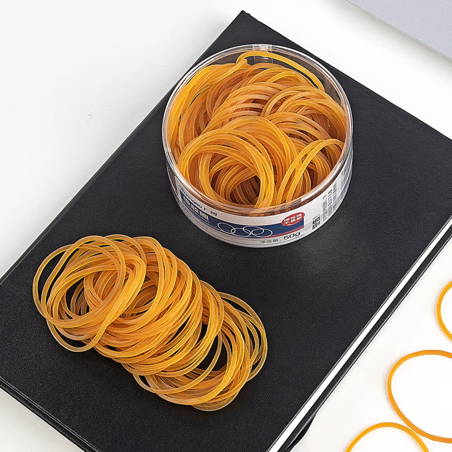 广博(GuangBo) WQT9543 50g 橡胶圈 1盒 黄色高清大图