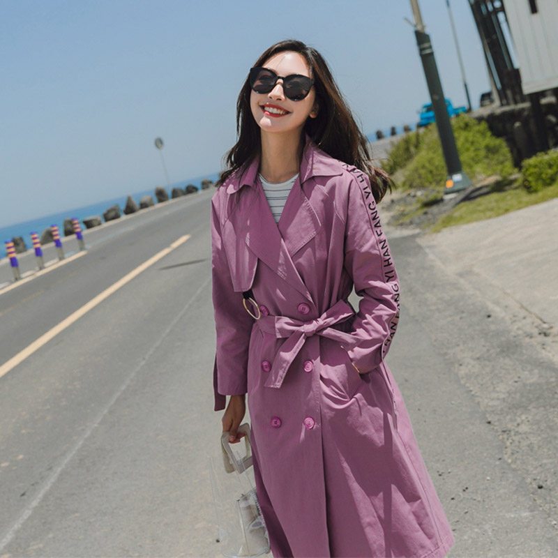 风衣女中长款春秋季女装2018韩国时尚宽松港风chic薄外套学生