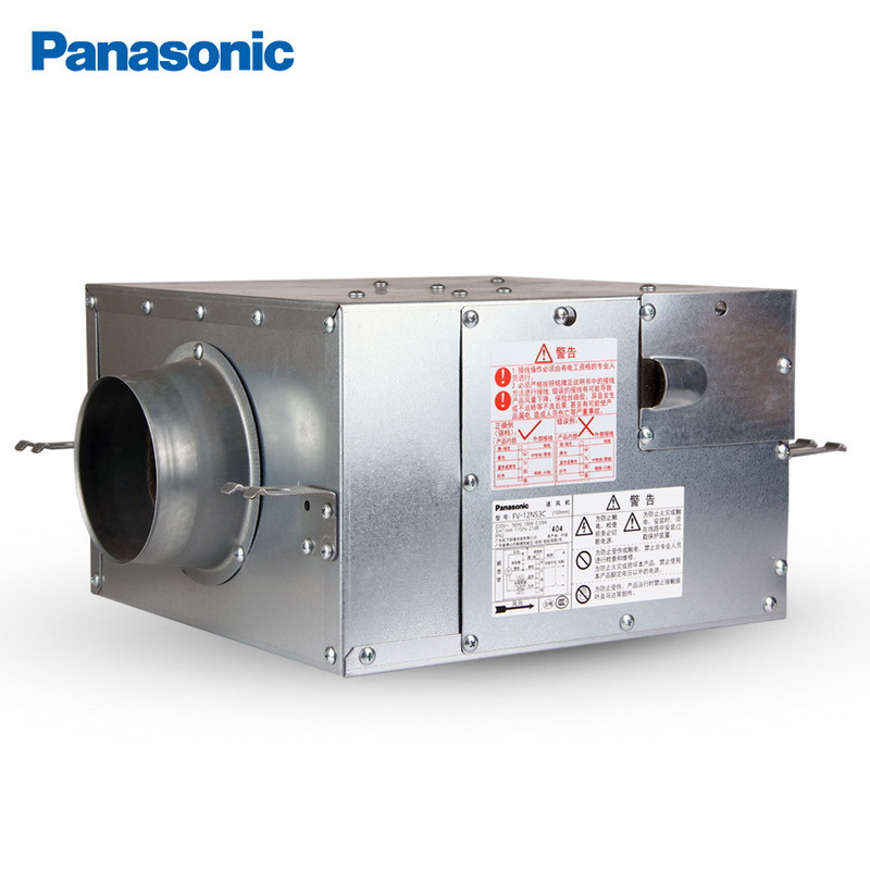 松下(Panasonic)送风机天花管道大风量整体排气天花扇低噪音风机强弱两档高静压单向流新风机抽风机FV-18NF3C高清大图
