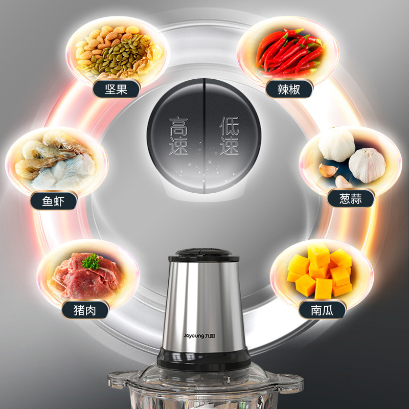 九阳(Joyoung)绞肉机 S20-LA750不锈钢色家用电动多功能小型碎肉料理搅拌机饺子馅辅食机高清大图