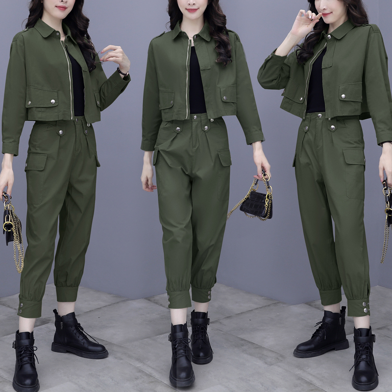 小样传奇工装风职业套装女显瘦2022新款初春气质时尚洋气减龄两件套潮