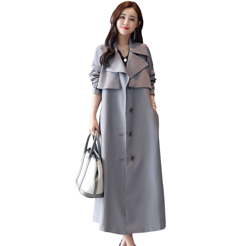 长款风衣女韩版女士秋季新品端庄大气薄款过膝港风大衣外套时尚潮