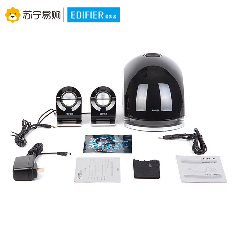 Edifier/漫步者 E1100PLUS 多媒体2.1有源台式电脑音箱低音炮音响 黑色