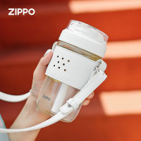 ZIPPO静雅系列双倍快乐玻璃杯(皮套背带款)460ml