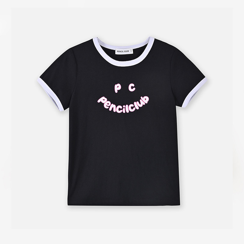 [1件3折]铅笔俱乐部童装2025夏装新款女童t恤儿童圆领上衣中大童百搭短袖