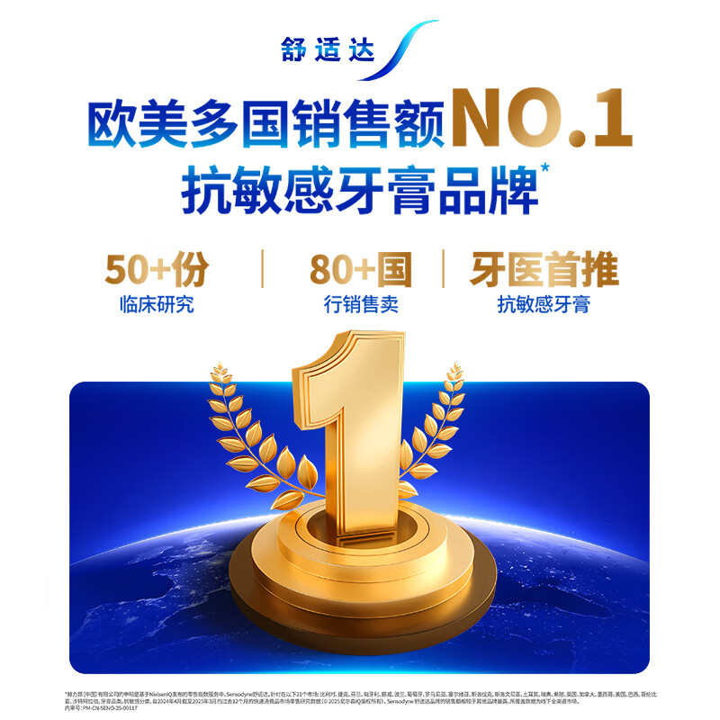舒适达抗敏感牙膏全家福护龈固齿清新180g*3支+120g*1支组合装高清大图