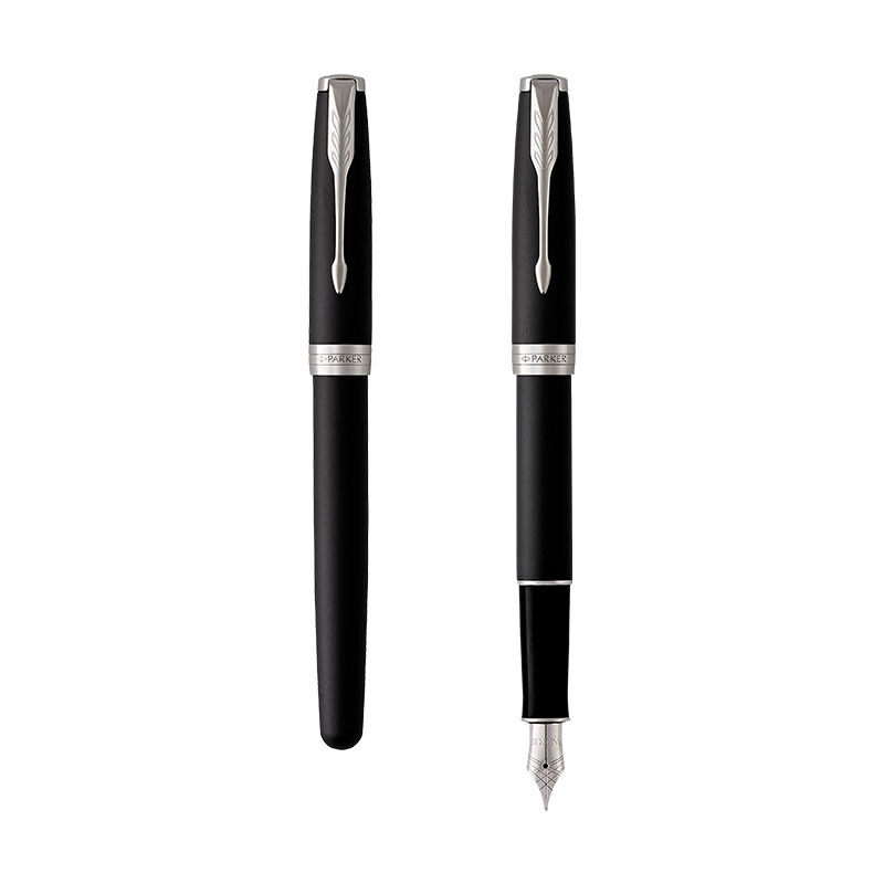 派克 卓尔系列(PARKER)钢笔 磨砂黑白夹墨水笔