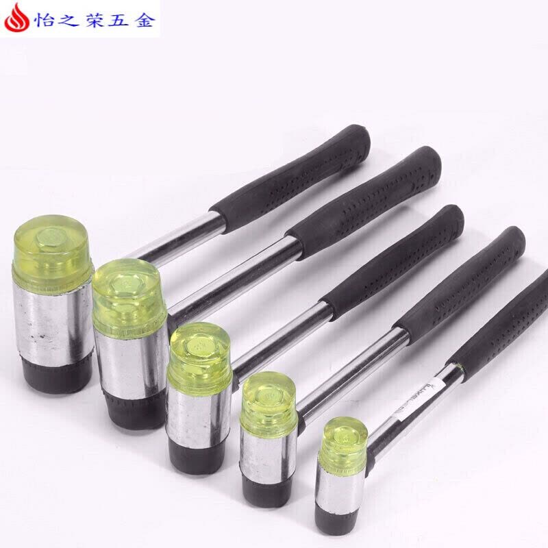 钢管柄安装锤橡胶锤地板瓷砖安装可更换锤头橡皮锤安装工具 35mm黑锤头配件图片