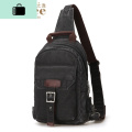 新款单肩包男士大容量帆布胸包休闲潮包斜挎包韩版小背包男NEWLAKE 复古灰黑